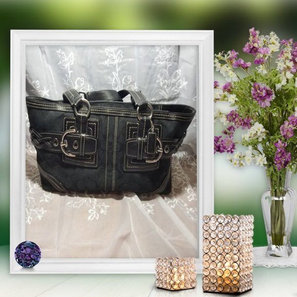 Coach Handbags - ⭐️CLEARANCE SALE⭐️👜HOST PICK👜 COACH Black Canvas & Leather Satchel